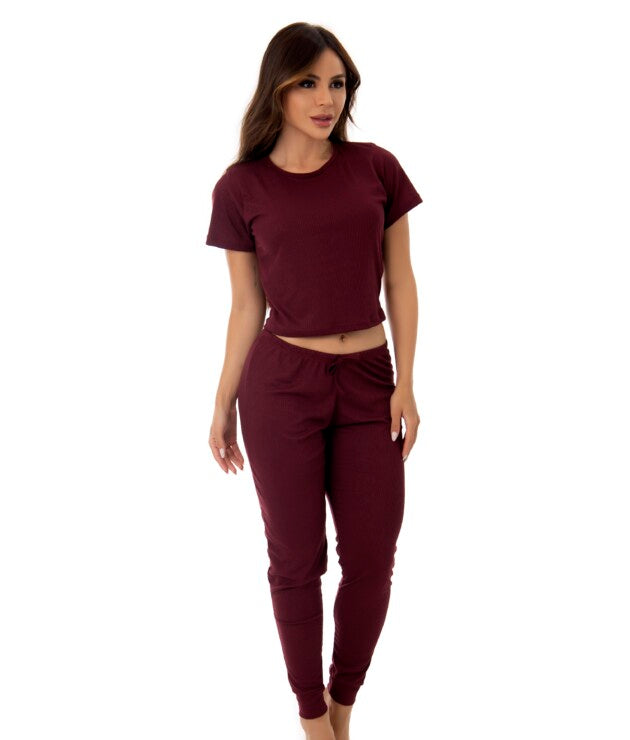 Pijama Canelado Calça Longa – Luna